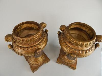 A pair of modern gilt vases - 2