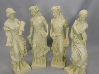 A set of four statues