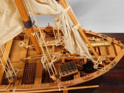 A scale model of a single masted sailing ship - 2