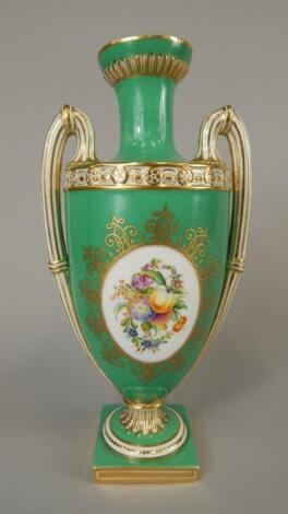 A mid 19thC Coalbrookedale two handled vase