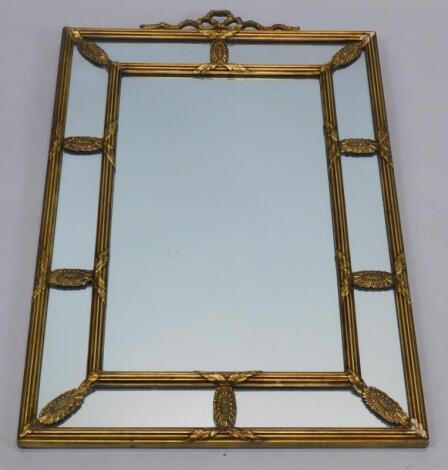 A gilt Gesso rectangular wall mirror