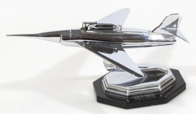 A Gala-Sonic chrome plated aeroplane table lighter