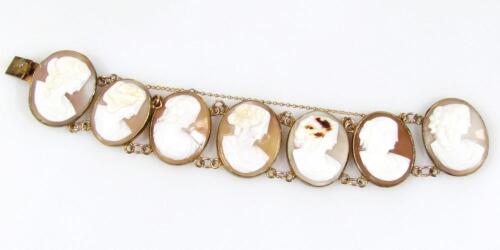 An oval cameo bracelet