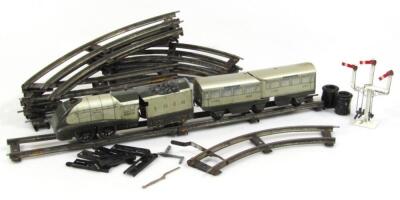 An early 20thC tin plate Silver Link locomotive