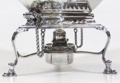 An Edwardian silver plated spirit kettle - 2