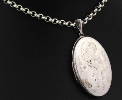 A silver locket pendant