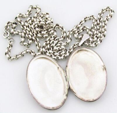 A silver locket pendant - 2