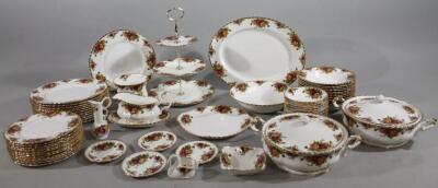 A Royal Albert Old Country Roses bone china part dinner service