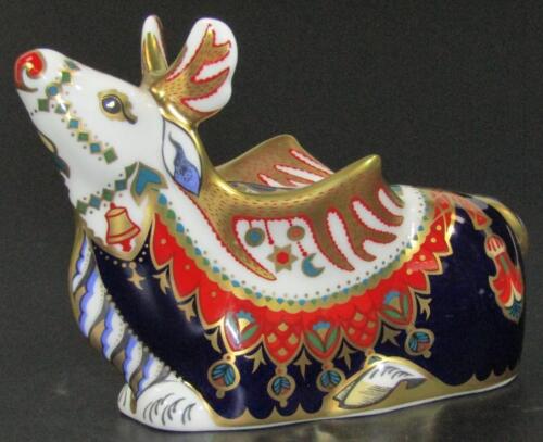 A Royal Crown Derby reindeer paperweight