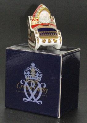 A Royal Crown Derby Santa Claus in a sleigh paperweight - 4