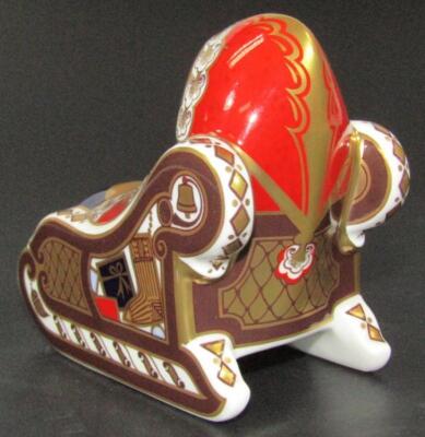 A Royal Crown Derby Santa Claus in a sleigh paperweight - 2