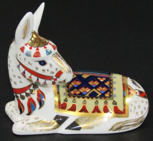 A Royal Crown Derby donkey paperweight