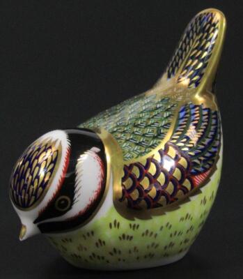 A Royal Crown Derby Goldcrest paperweight