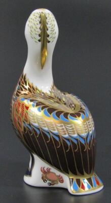 A Royal Crown Derby brown pelican paperweight - 2