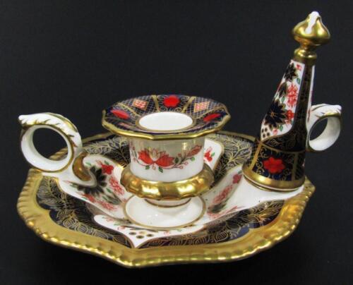 A Royal Crown Derby Imari pattern chamber stick.