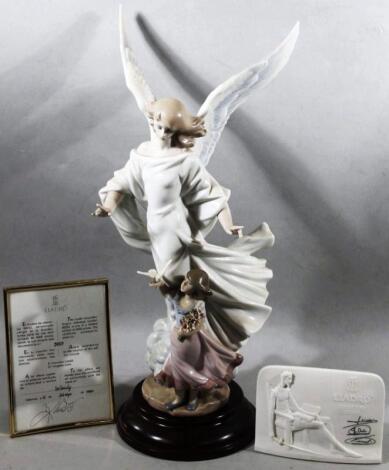 A Lladro limited edition Guardian Angel figure