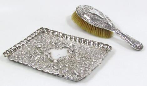 An Edwardian silver tray