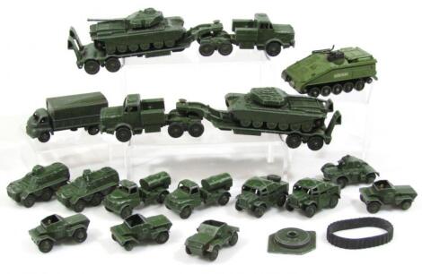 Various Corgi and Dinky military vehicles