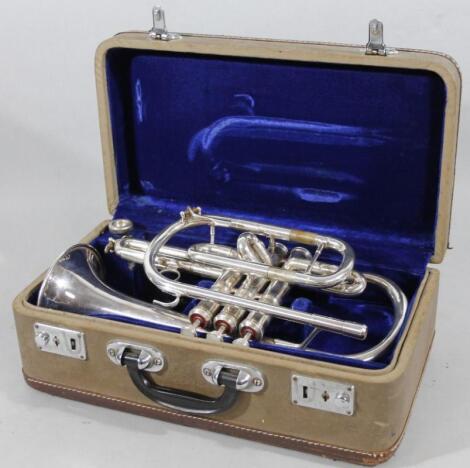 20thC Lark Chinese chrome plated trumpet