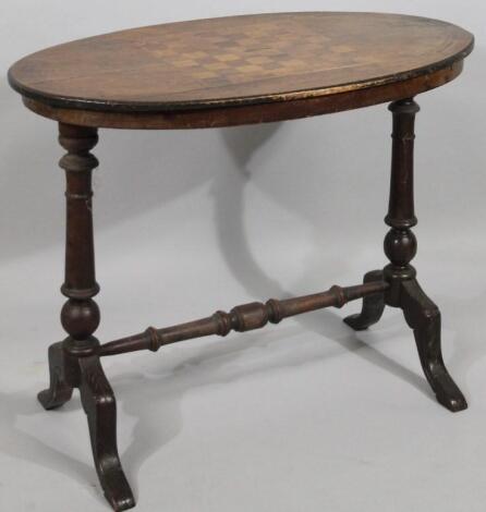 A Victorian walnut and inlaid occasional table