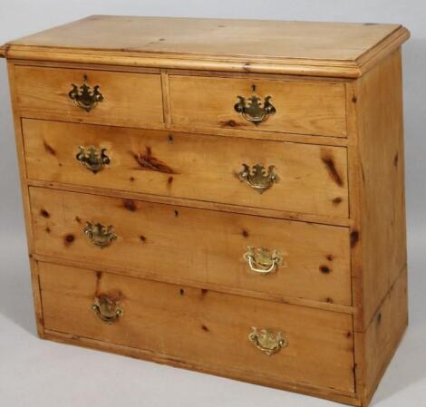 A stripped pine chest