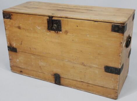 An early 20thC stripped pine tool cabinet