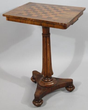 A 19thC rosewood games table