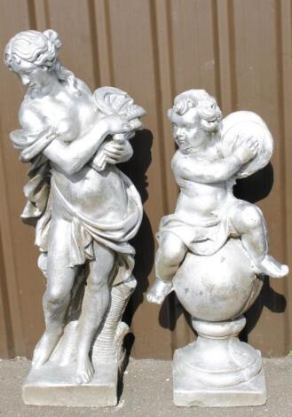 Two classical garden statues