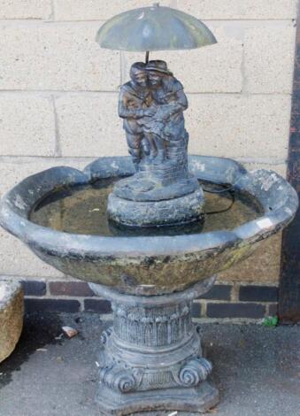 A garden water feature centrepiece