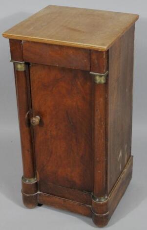 A 19thC Empire style French mahogany pedestal cabinet