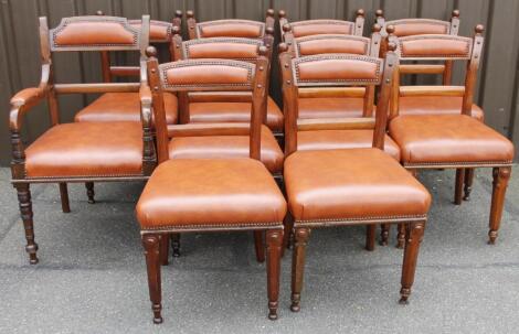 A set of nine (eight plus one) Gothic style oak boardroom chairs