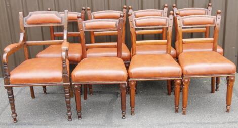 A set of nine (eight plus one) Gothic style oak boardroom chairs