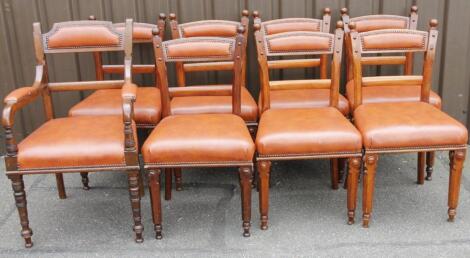 A set of eight (seven plus one) Gothic style oak boardroom chairs