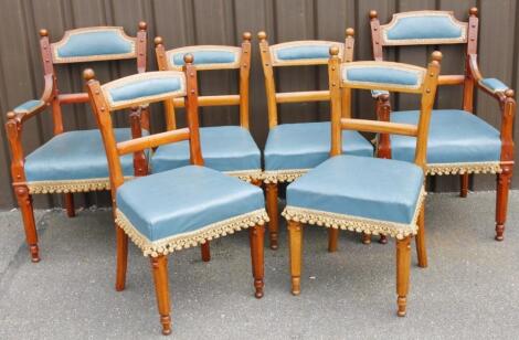 A set of matched six (four plus two) Gothic style oak boardroom chairs