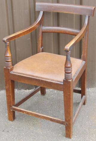 An early 19thC oak carver chair