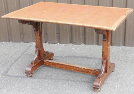 An oak boardroom table