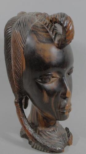An early 20thC African tribal hardwood head