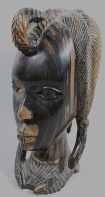 An early 20thC African tribal hardwood head - 2