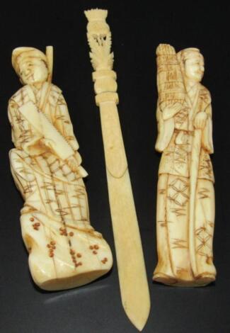 Various 19thC ivory