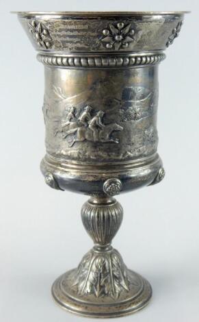 A Victorian silver horse racing trophy
