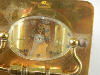 A late 19th/early 20thC French brass carriage clock - 5