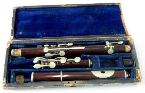 A late 19thC crocus wood Siccama patent flute