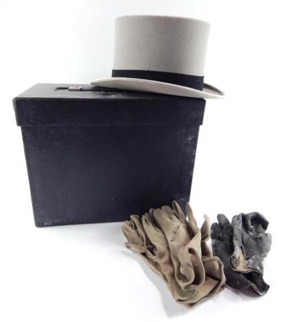 A Christy's of London grey top hat