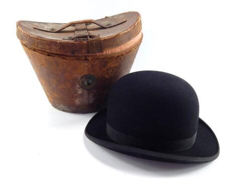 A Tress & Co London black bowler hat