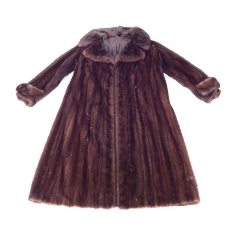 A full length mink fur coat from Marshalls of Wilmslow