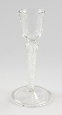 An early 20thC copy of a Georgian late eighteenth century cordial glass