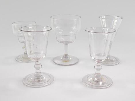 A group of Georgian syllabub or jelly glasses