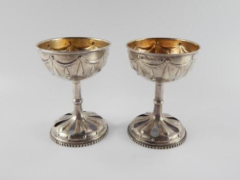 A pair of Danish silver goblets