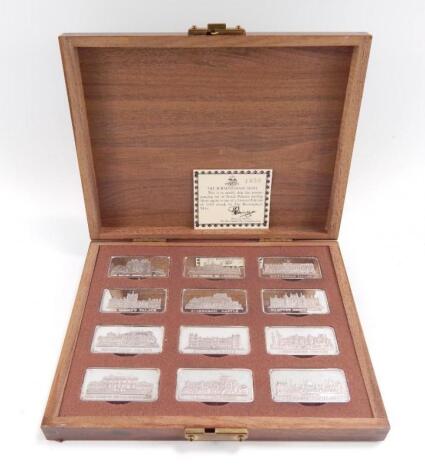 A set of twelve silver ingots depicting Royal Palaces