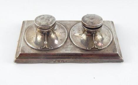 An Edward VII silver desk stand